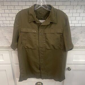 GameGuard Outdoors Shirt Womens Medium Green Short Sleeve Fishing Vented